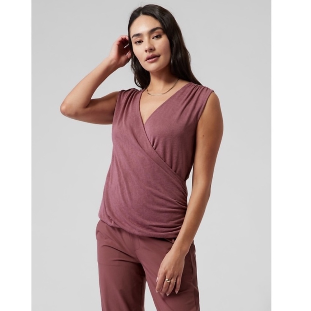 Athleta TAWNY ROSE Breezy Wrap Soft Fabric Tank L LARGE